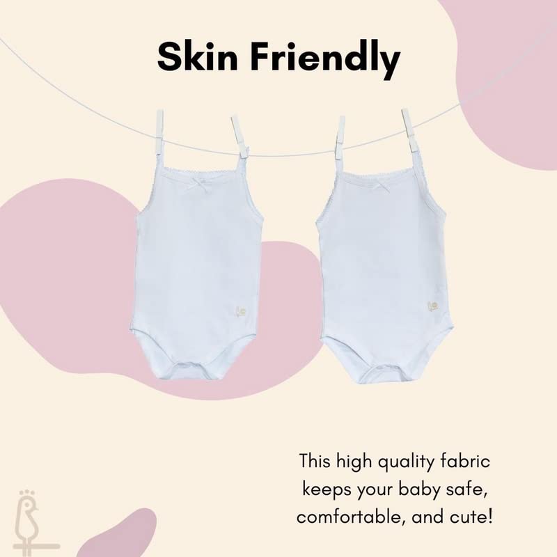 Feathers Baby Girls 100% cotton super soft One-piece Bodysuits 2-Pack - Image 5
